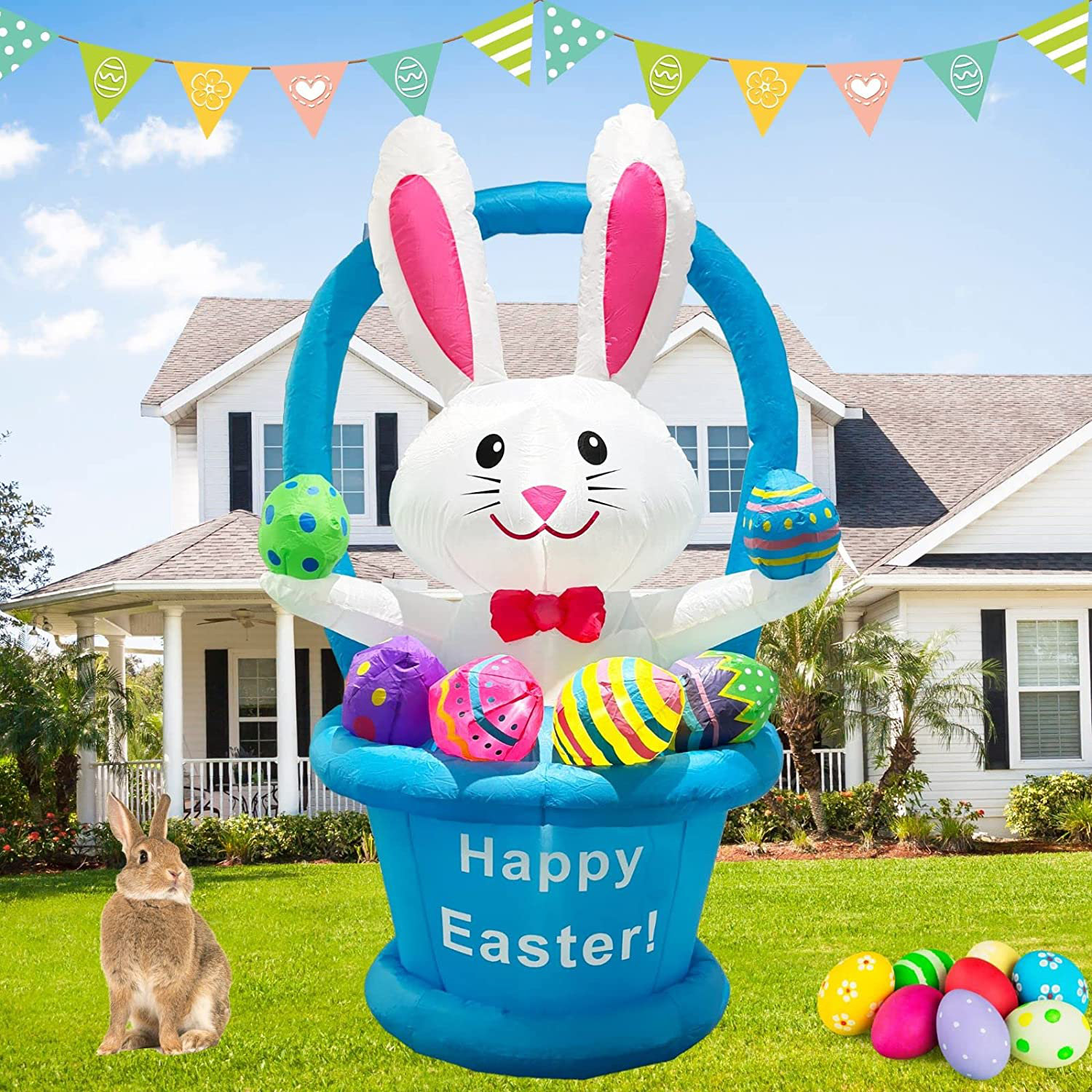 Shops 7 FT Inflatable Easter Train with Bunny Eggs